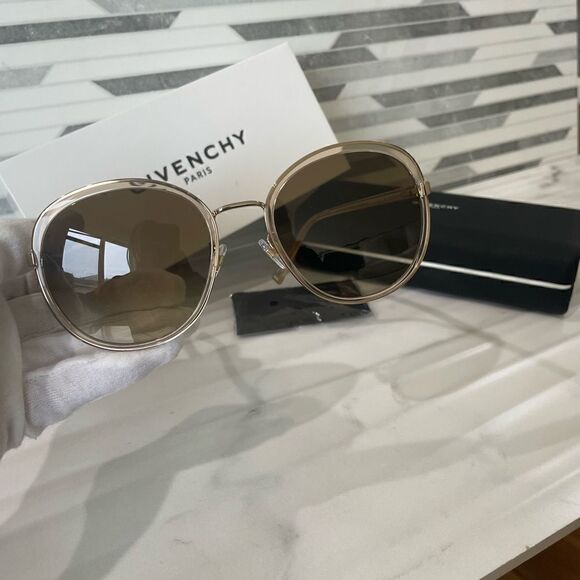NIB Givenchy GV 7182/G/S Women's Gold Beige Sunglasses - Picture 6 of 9